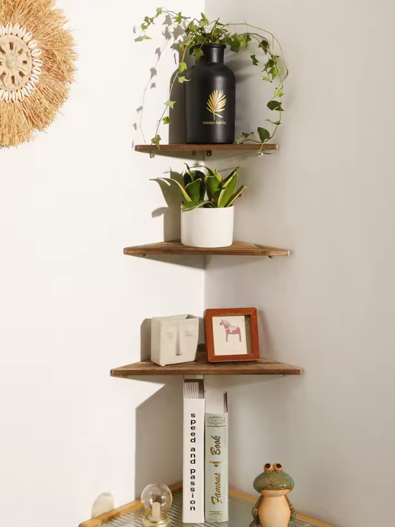 Charcoal Burnt Corner Shelf